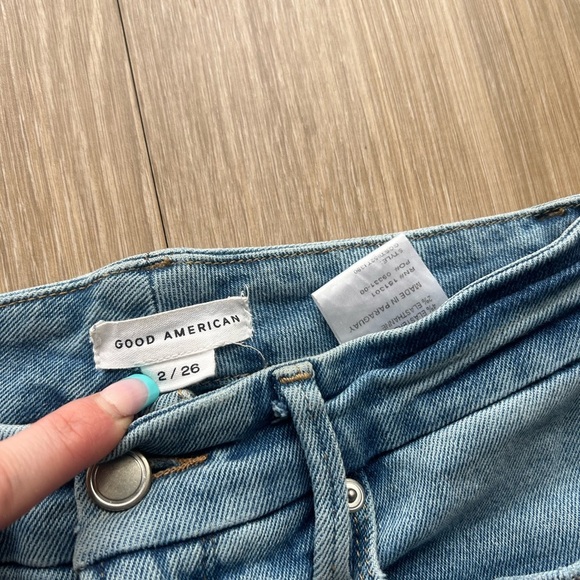 Good American Blue Straight Leg Jeans Size 2 - Picture 3 of 4